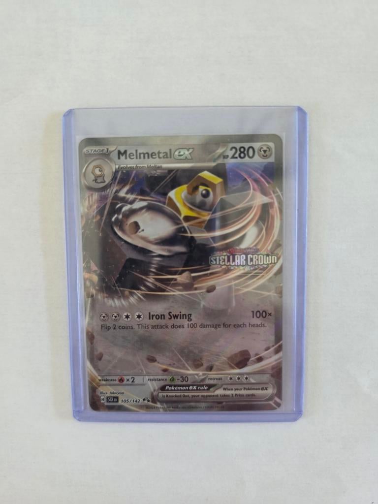 Pokémon Kaart Melmetal EX 280 HP - Stellar Crown, Ophalen of Verzenden, Zo goed als nieuw, Losse kaart