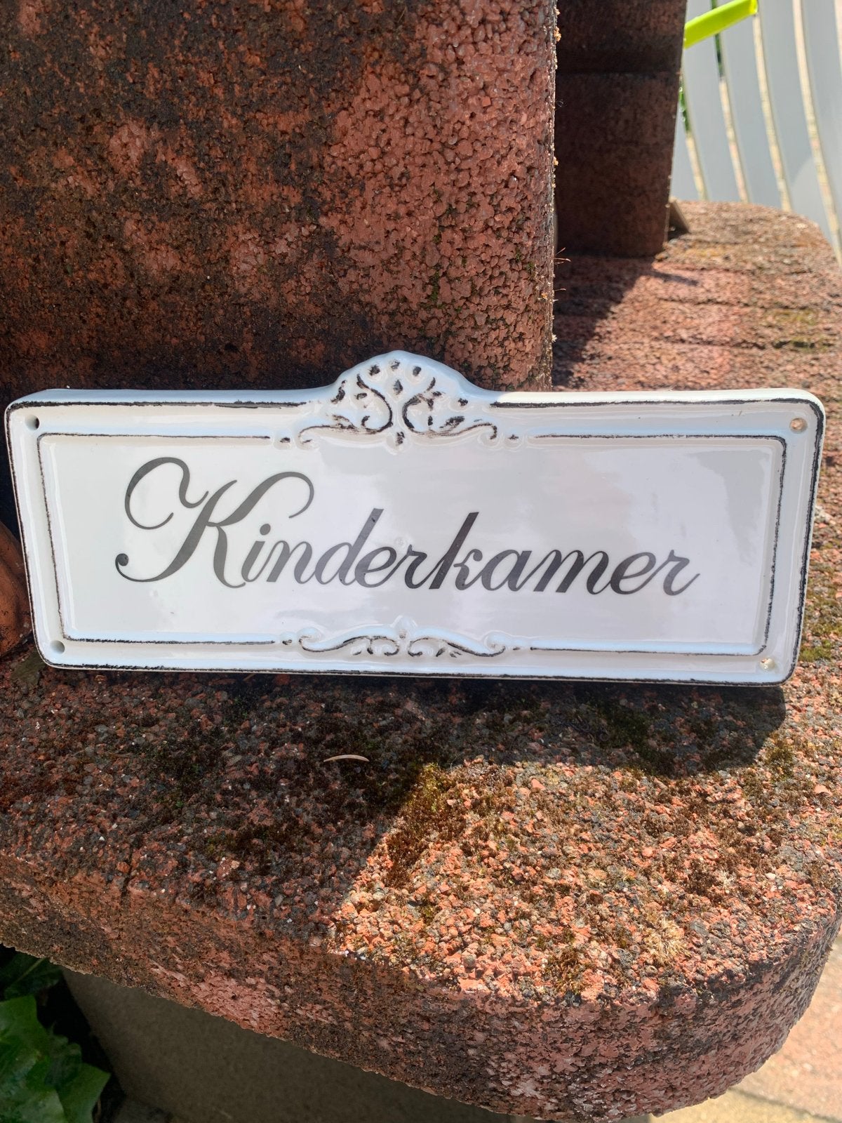 Nieuw stenen bordje 'Kinderkamer' - Wanddecoratie, Ophalen of Verzenden, Nieuw, Wanddecoratie