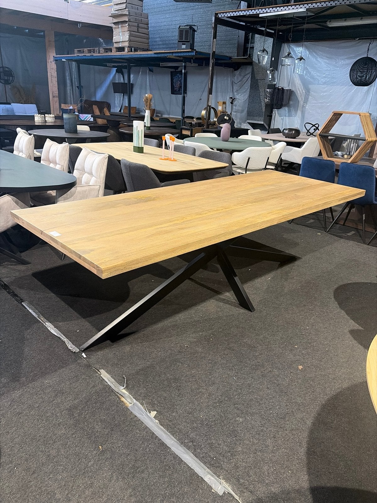 Rechthoekige mangohouten tafel 260x100 - Weco Meubelen, Ophalen, 100 tot 150 cm, Rechthoekig, Overige houtsoorten