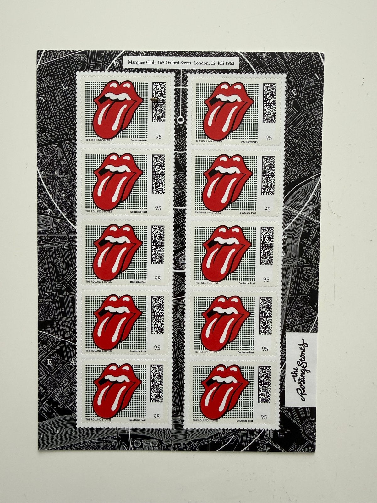 Rolling Stones Postzegelvel - Limited Edition Classic Tongue, Ophalen of Verzenden, BRD