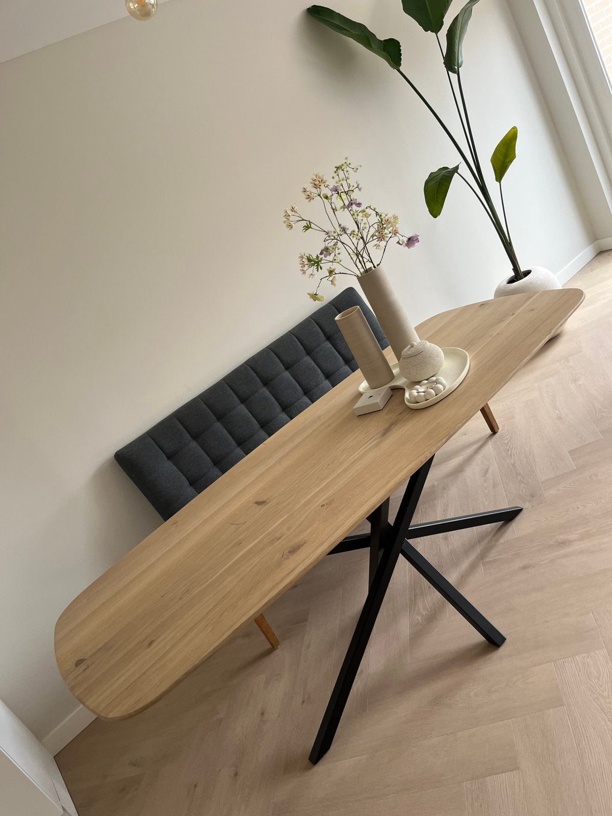 Prachtige Deens ovalen eettafel 200x90cm als nieuw!!, Ophalen, Eikenhout, 200 cm of meer, 50 tot 100 cm