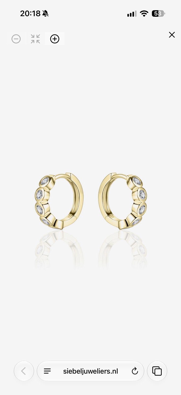 Nieuw Oorringen gold plated met zirkonia Siebel Juweliers, Ophalen, Nieuw, Goud, Zilver