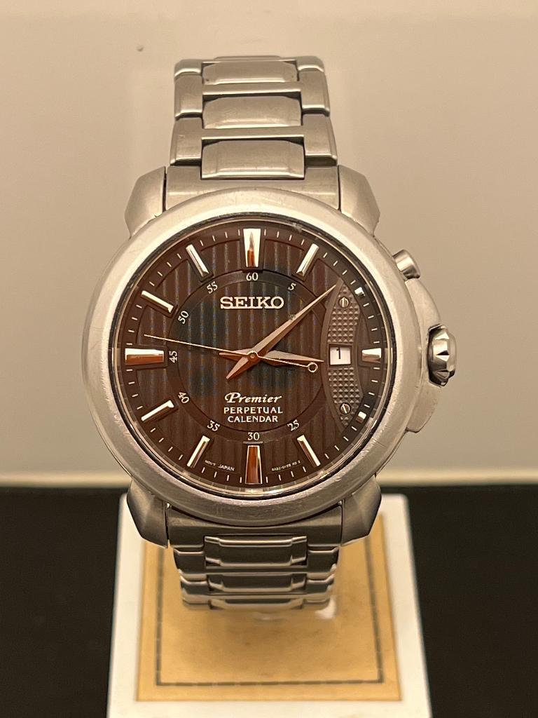 Seiko Premier Perpetual Calendar 6A32-00Z0, Sieraden, Tassen en Uiterlijk, Horloges | Heren, Gebruikt, Staal, Polshorloge, Ophalen of Verzenden