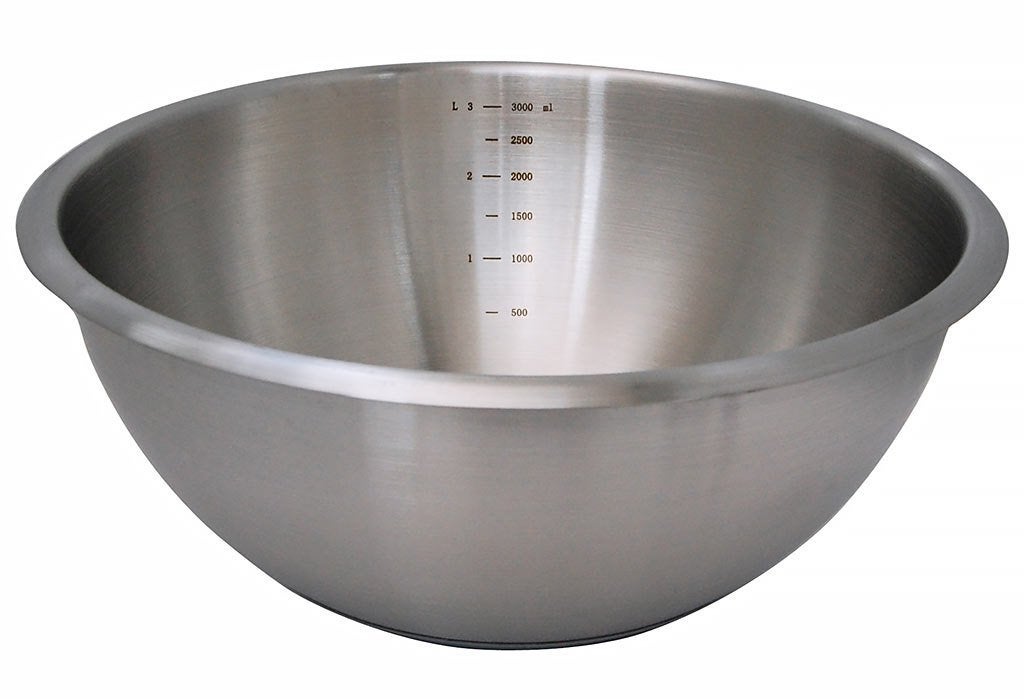 De Buyer Bolle Mengkom in Inox met antislip bodem 7L - 30cm, Ophalen of Verzenden, Nieuw, Rvs, Pot, Bus of Blik