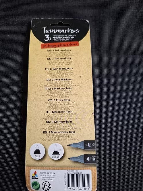 3 twinmarkers van Deco time h, Onbekend, Nieuw, Ophalen of Verzenden, Potlood of Stift