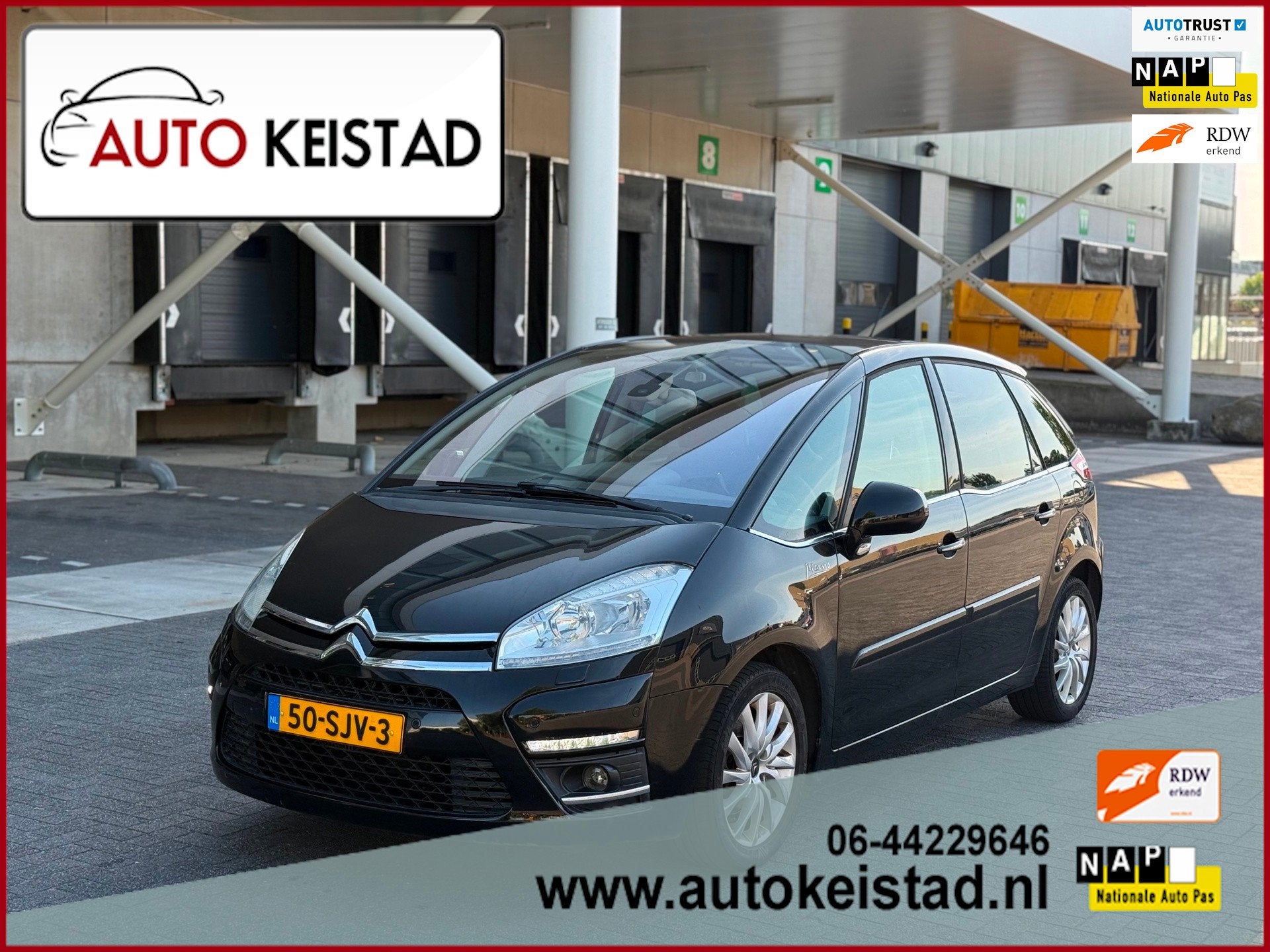 Citroen C4 Picasso 1.6 THP 156PK EXCLUSIVE AUTOMAAT NAVIGATI, Auto's, Euro 5, Gebruikt, Zwart, Leder en Stof