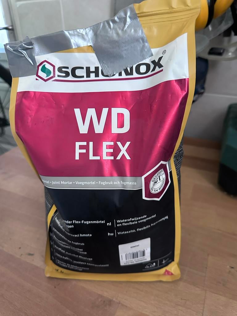 SCHONOX WD FLEX 5kg voegmortel - jasmijn, Doe-het-zelf en Verbouw, Tegels, Ophalen, Overige materialen, Overige typen, Minder dan 5 m²