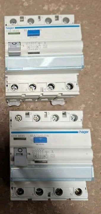 Hager Aardlekschakelaar CDA 463G (4-polig | 63A | 30mA ), Overige typen, Ophalen of Verzenden, Zo goed als nieuw, Hager