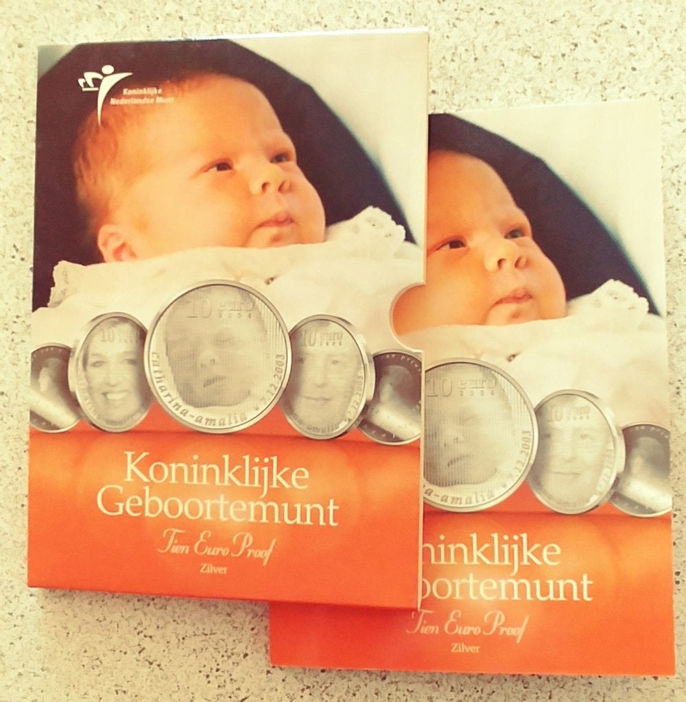 Koninklijke geboortemunt Amalia 10 euro 2004, Koningin Beatrix, Zilver, Euro's, Verzenden