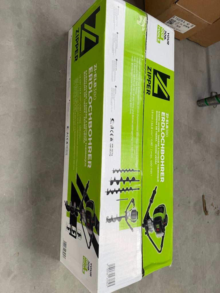 Nieuwe Zipper Benzine Grondboor ZI-ELB380, Ophalen of Verzenden, Nieuw, 600 watt of meer, Overige typen