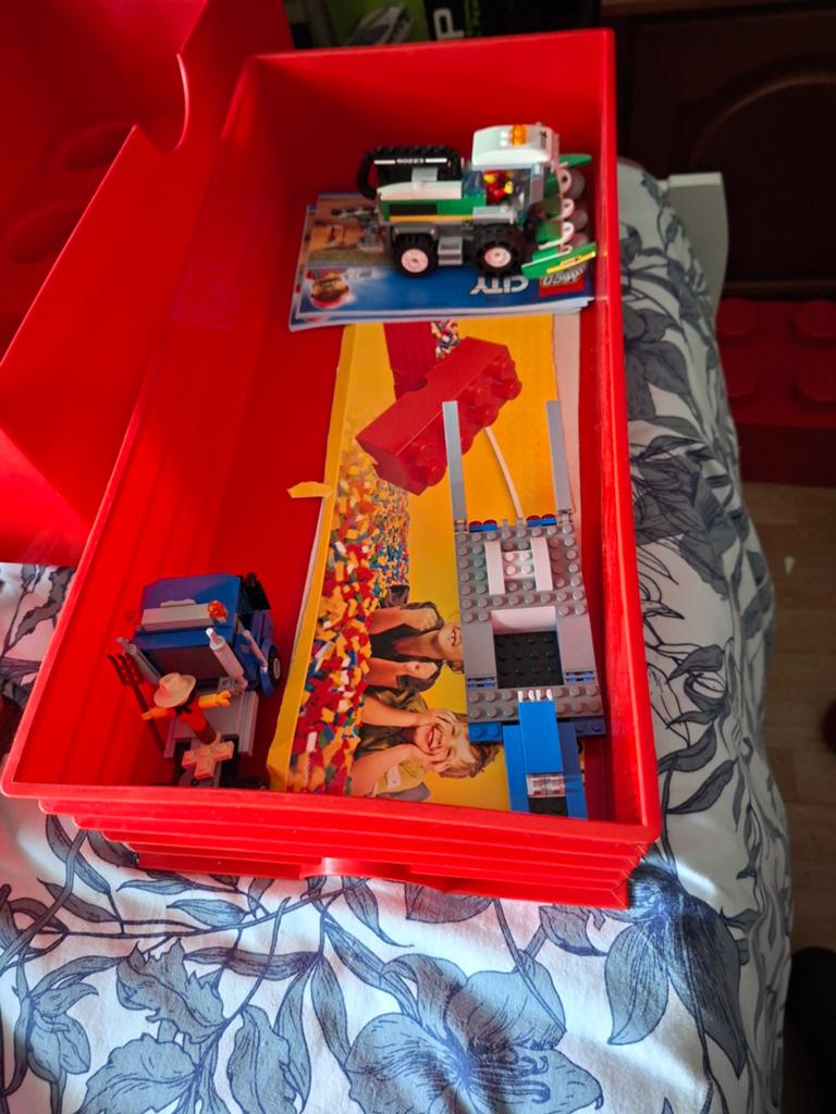 Leuke rode LEGO opbergdoos - perfect voor speelgoed, Ophalen of Verzenden, Gebruikt, Accessoire, Lego