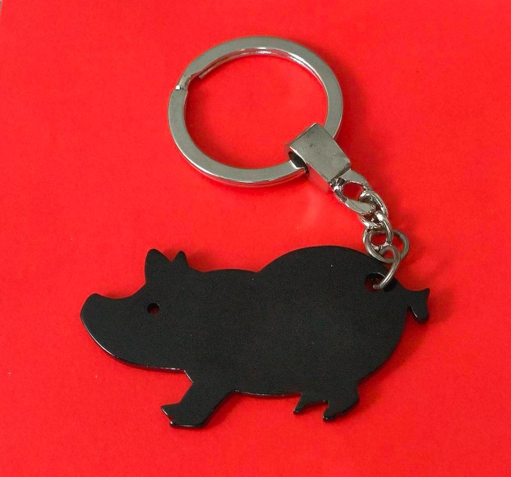 Varken sleutelhanger (zwart), Ophalen of Verzenden, Zo goed als nieuw, Dier of Natuur