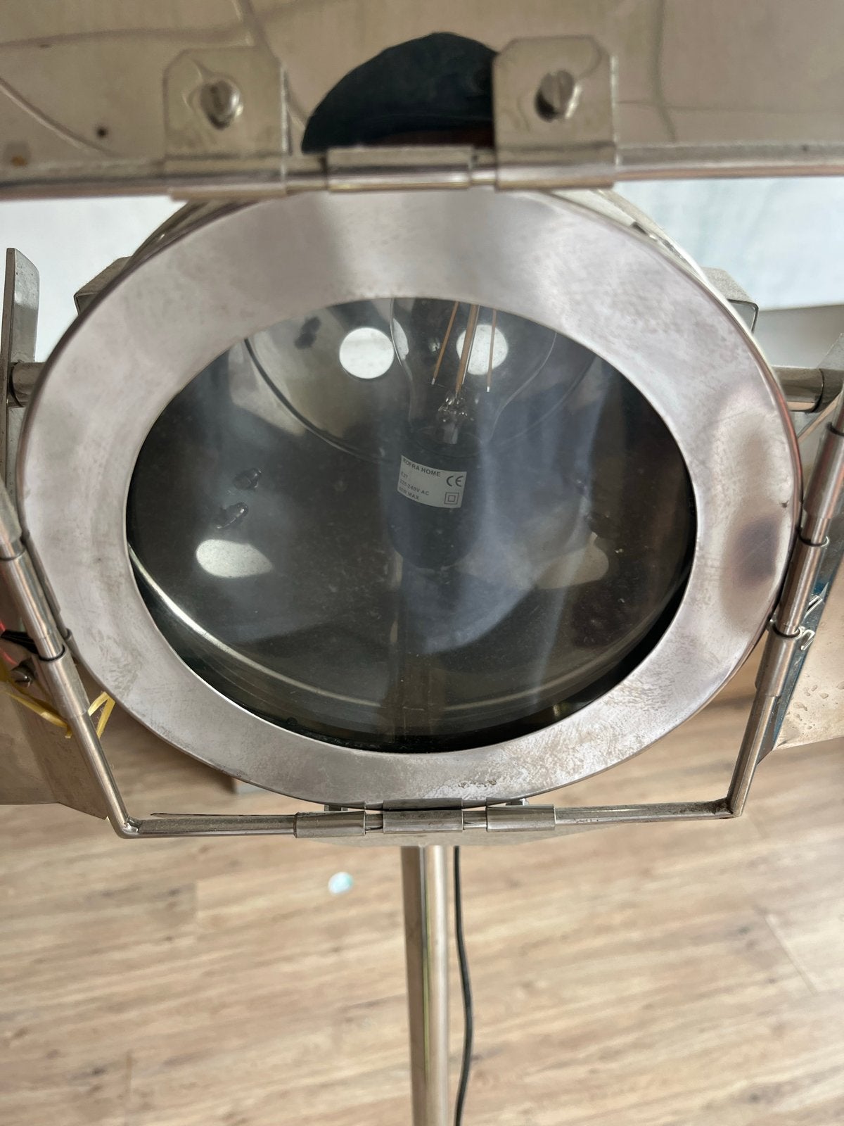 Vintage Studio Spotlamp op Statief - Industriële Stijl, Huis en Inrichting, Lampen | Vloerlampen, Ophalen, Gebruikt, Metaal, 150 tot 200 cm