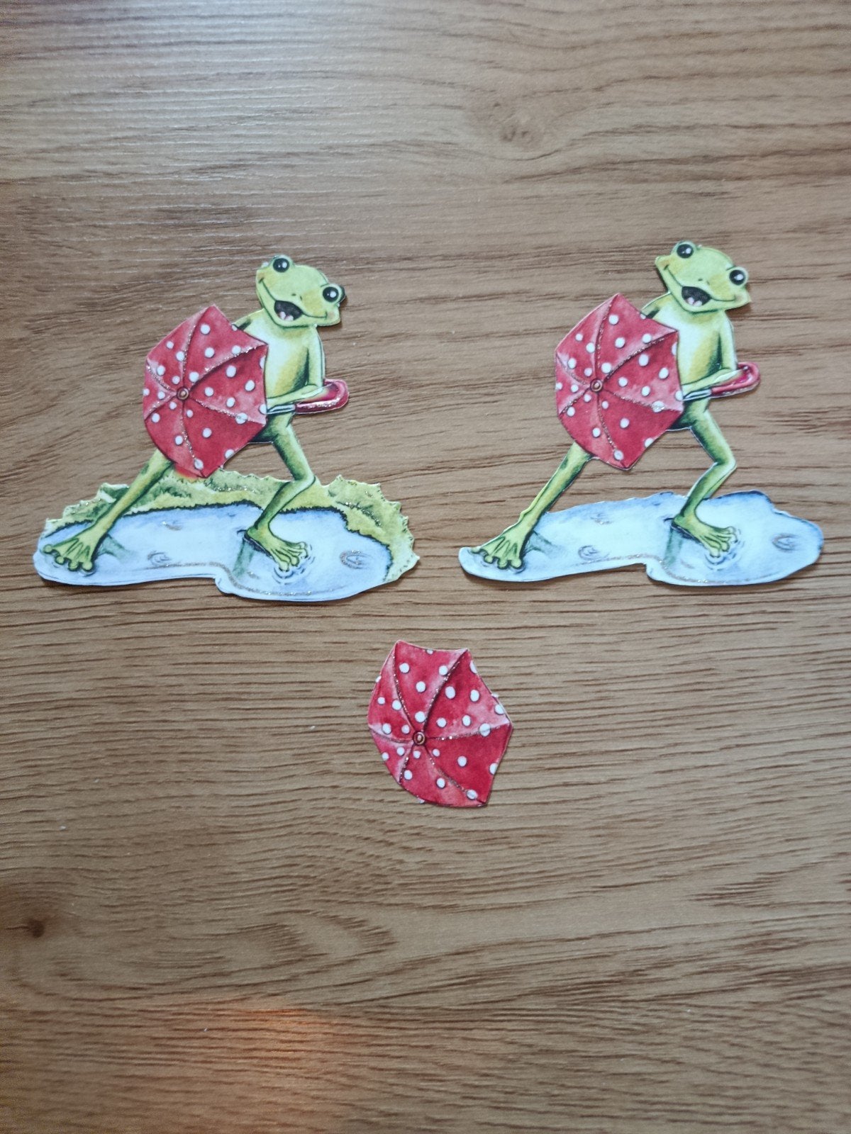 3D plaatjes kikker met paraplu,, Ophalen of Verzenden, Nieuw, Overige thema's, Overige typen