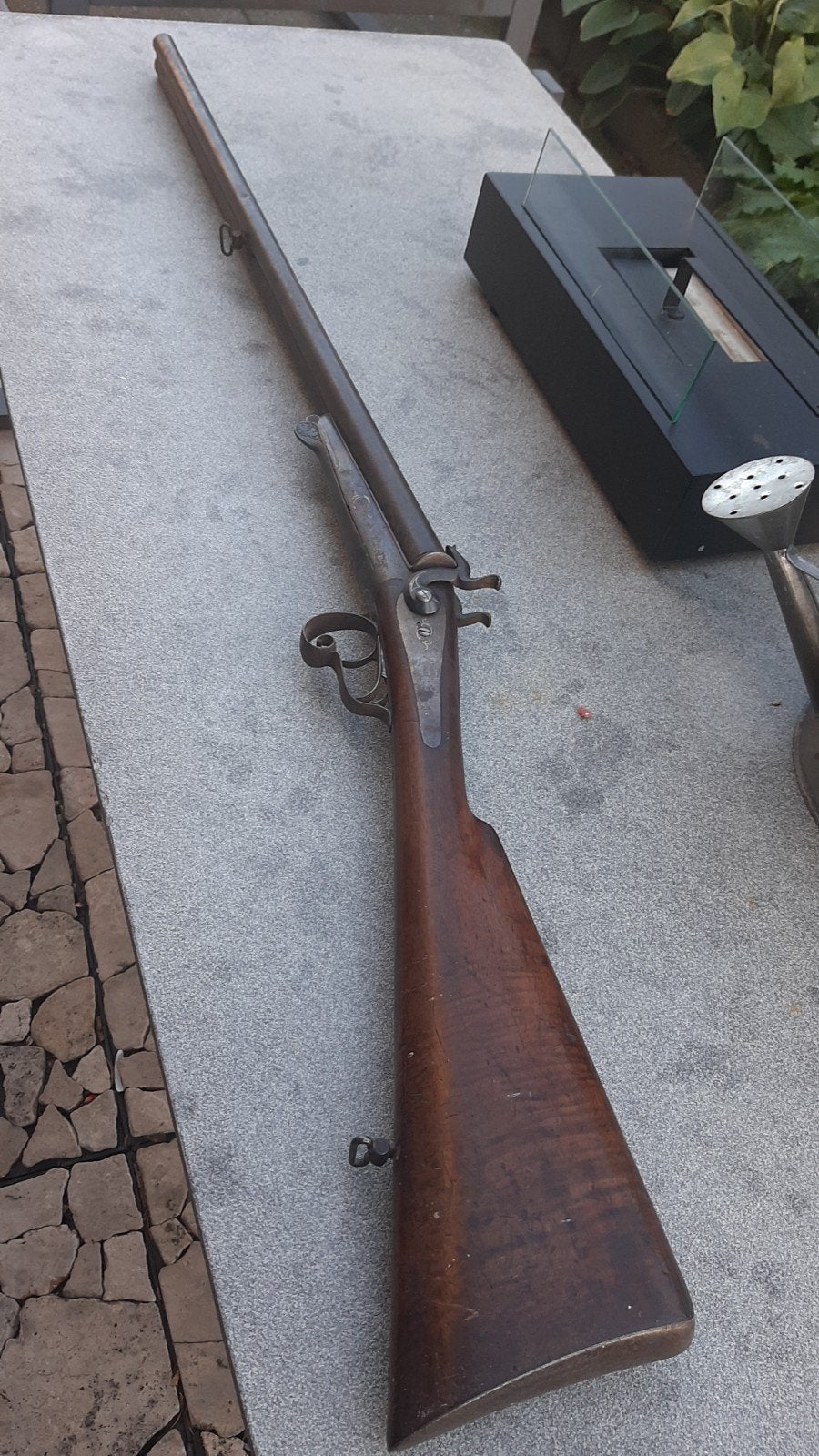 dubbelloops jachtgeweer penvuur van voor 1870, Ophalen