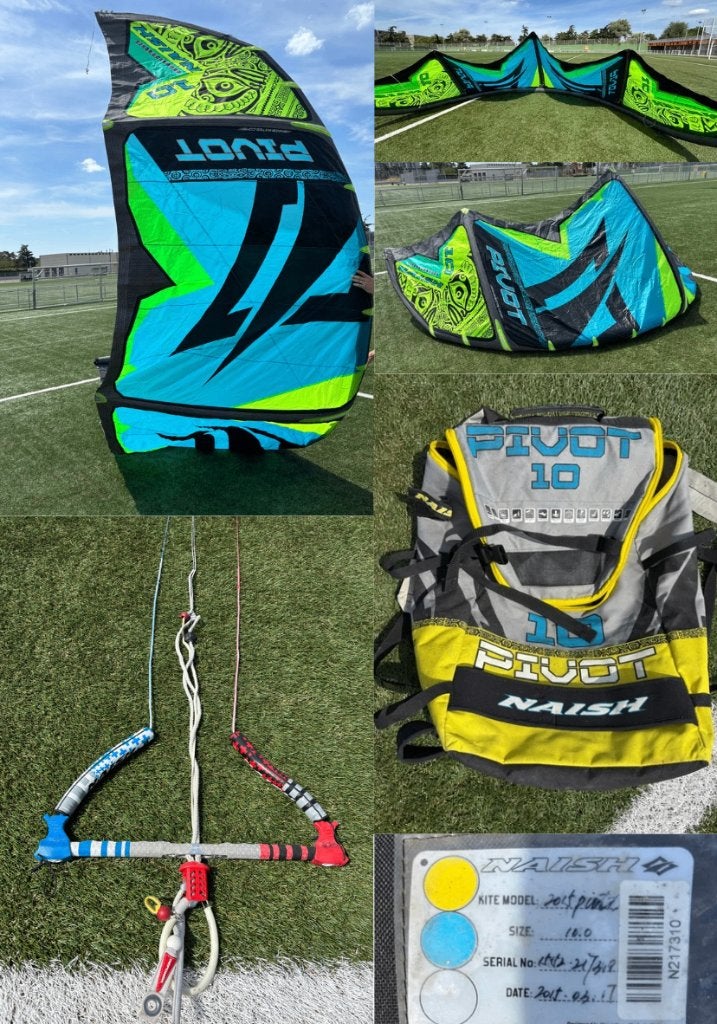 Kitesurf spullen (12m2, 10m2, 8m2 en 6m2 en 2 boards), Gebruikt, Kitesurf-set, Twintip, 10 m²