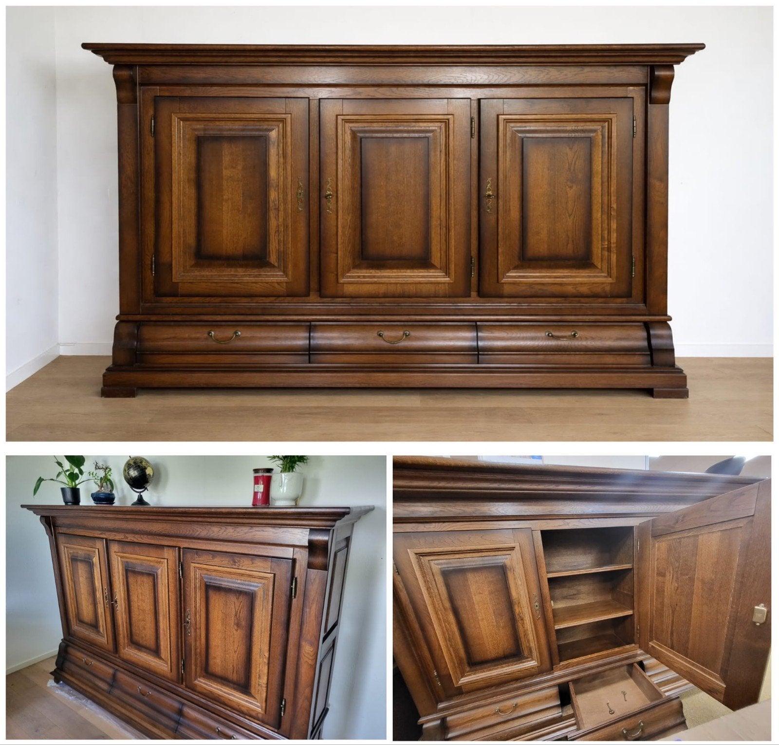 Massieve Eikenhouten Kast - Landelijk & Klassiek, Ophalen
