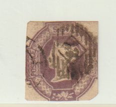 Engeland Six pence Mi 5  mooi vierkant gesneden gestempeld, Ophalen of Verzenden, Gestempeld