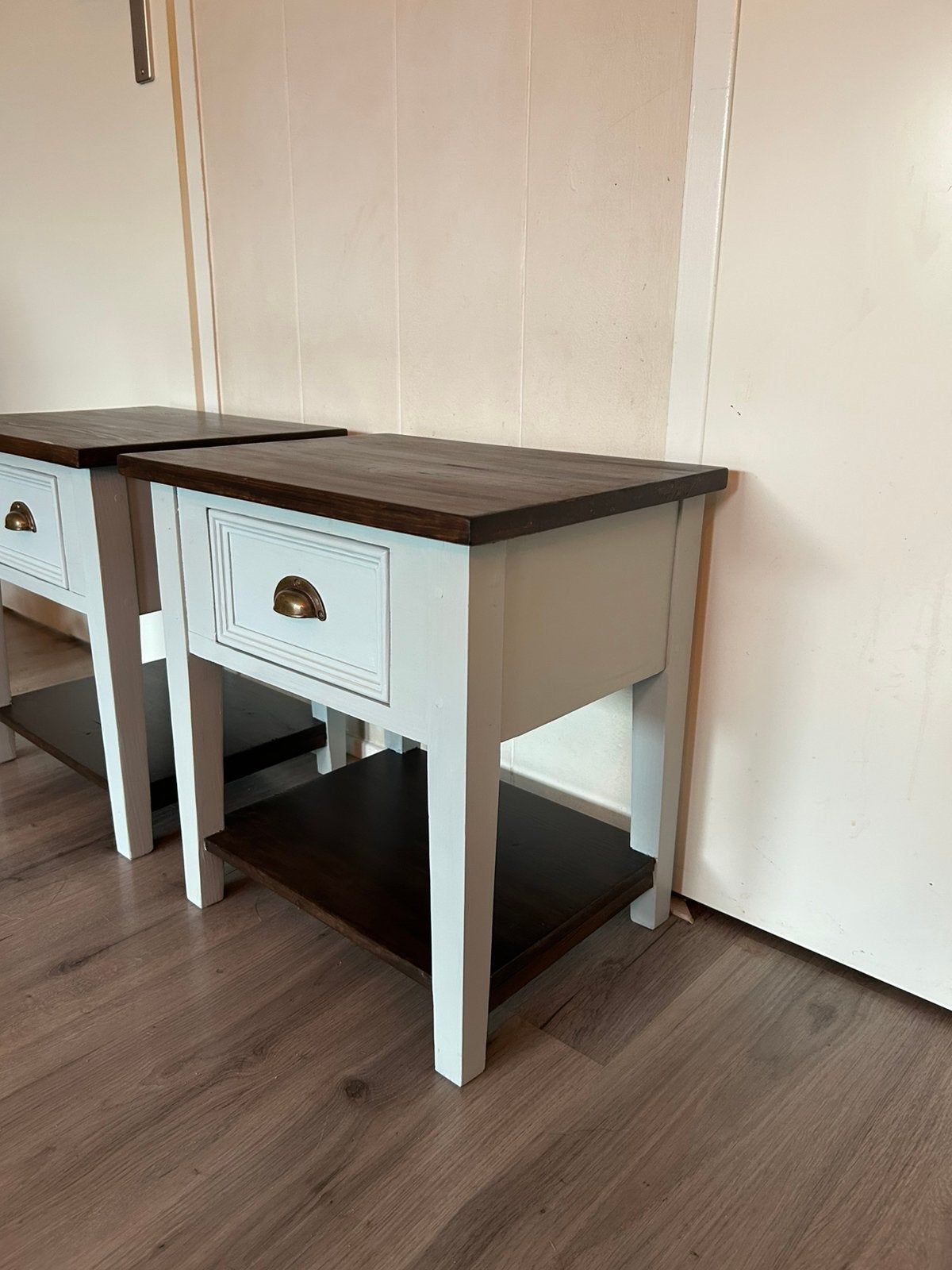 Opgeknapte vintage nachtkastjes, Ophalen, Zo goed als nieuw, Minder dan 45 cm, Minder dan 55 cm