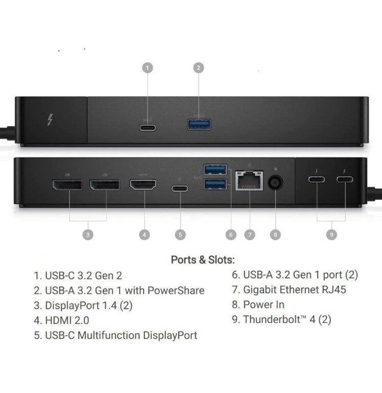 Dell WD22TB4 Thunderbolt 4 Dock met 180W oplader, koopje!, Computers en Software, Dockingstations, Ophalen of Verzenden, Zo goed als nieuw