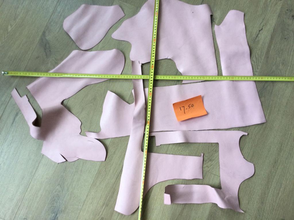 Restant leer / leder Roze, Leer of Kunstleer, Nieuw, Ophalen of Verzenden, 30 tot 120 cm