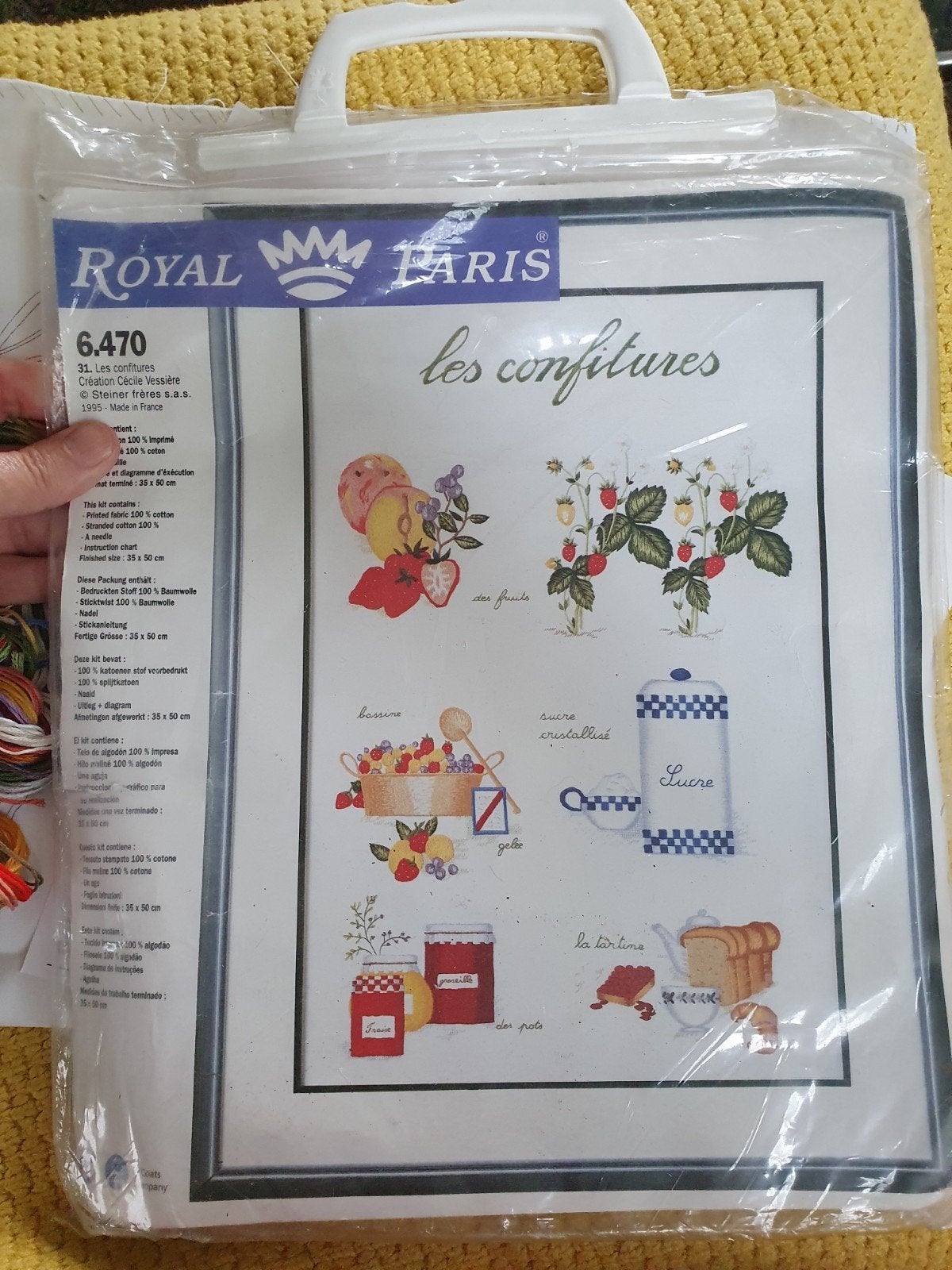 vintage Frans aardbeien Confitures borduurpakket voorbedrukt, Verzenden, Borduurpakket