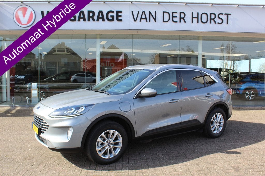 Ford Kuga 2.5-225 pk PHEV Titanium X Plug-in Hybrid. Hybride, Auto's, Ford, Gebruikt, Zwart, 4 cilinders, Leder en Stof