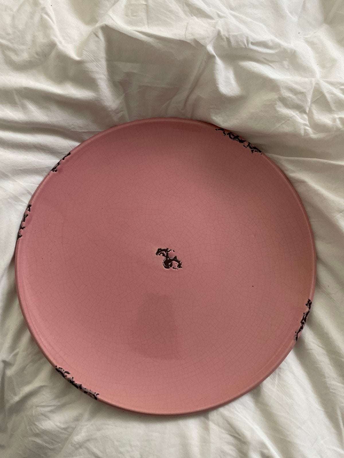 Roze decoratieve schaal met vintage look, Antiek en Kunst, Ophalen of Verzenden
