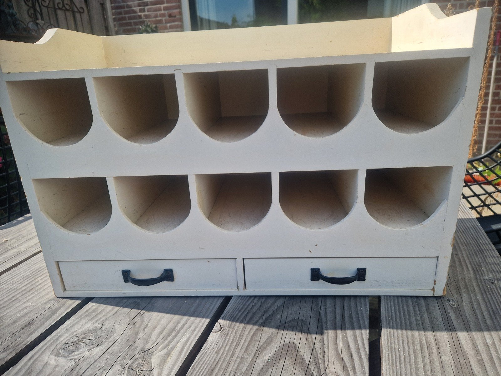 wijnrekje riviera maison.opknappen beschadigingen., Ophalen, Gebruikt, Hout