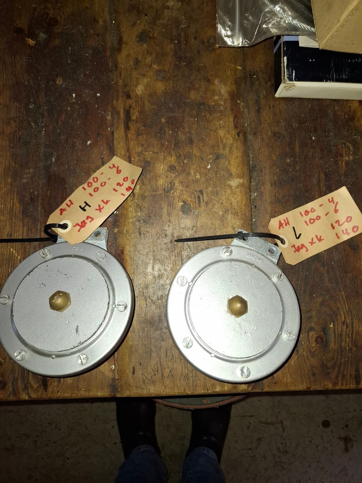 Claxonset Hoog en Laag - Lucas jaguar xk120, Auto-onderdelen, Gebruikt, Niet van toepassing, oldtimer onderdeel, Ophalen of Verzenden