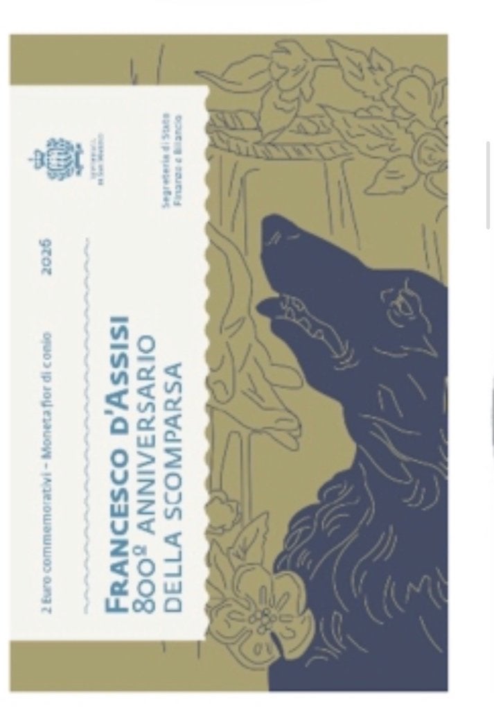 2 euro San Marino “Francesco Assisi‘’ BU 2026, Postzegels en Munten, Munten | Europa | Euromunten, Verzenden, San Marino, 2 euro