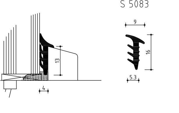 Ca 80 mtr. Deventer beglazingprofiel S-5083 kleur zwart., Minder dan 4 cm, Nieuw, Ophalen of Verzenden, Minder dan 5 m²