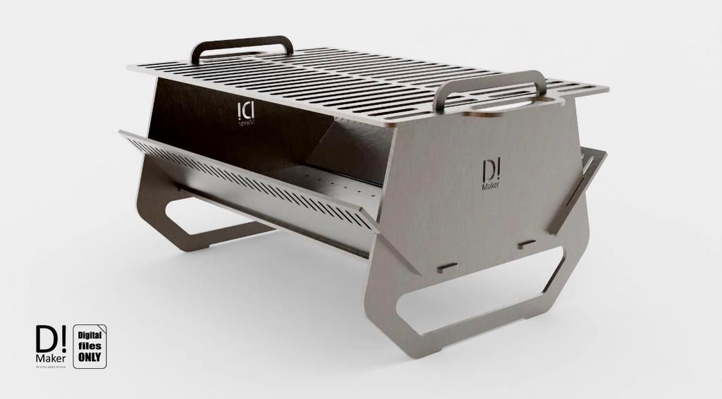 Meeneem BBQ 6-delig staal met RVS grillrooster 60x37x30cm, Ophalen of Verzenden, Nieuw