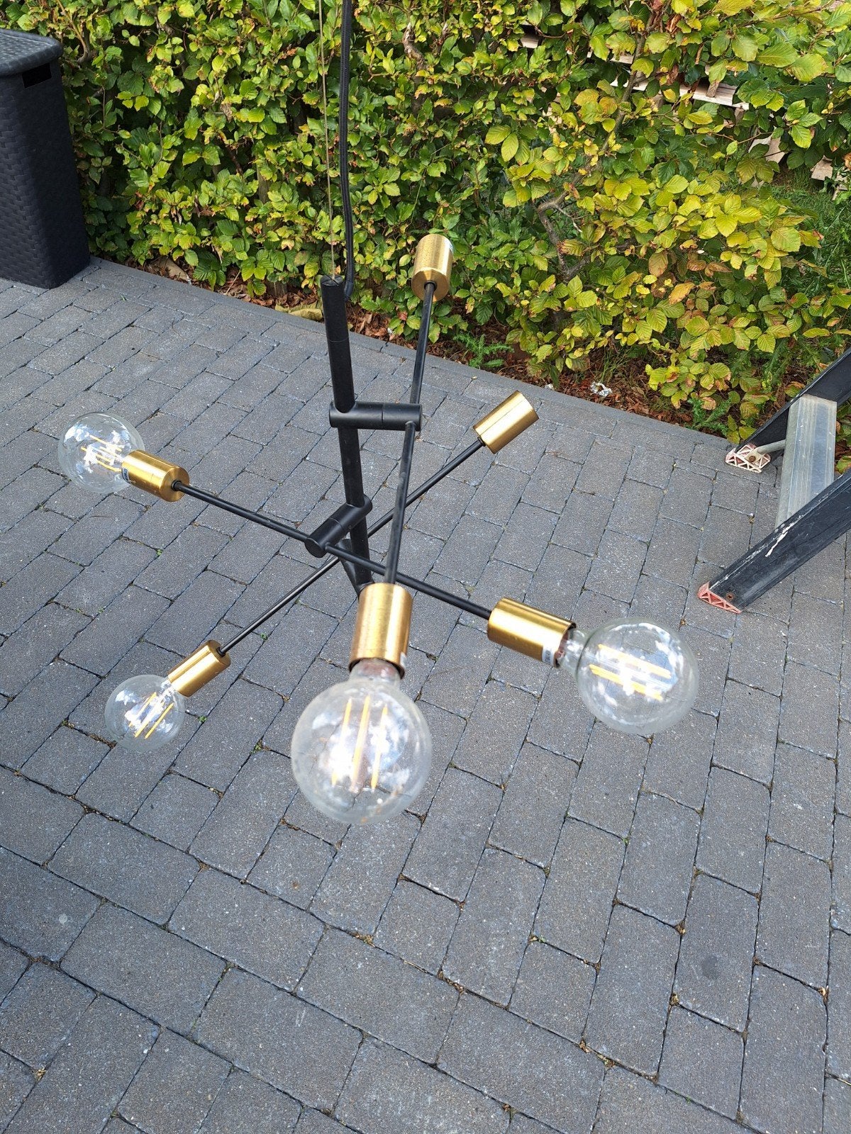 Moderne Sputnik Kroonluchter - Zwart met Goud, Gebruikt, Metaal, E27 (groot), Modern, Sputnik