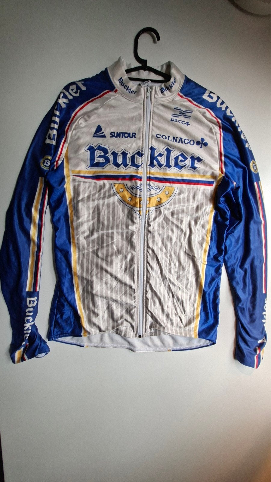 Vintage Buckler Colnago Wielertrui Winterjas - Maat L, Ophalen of Verzenden, Zo goed als nieuw