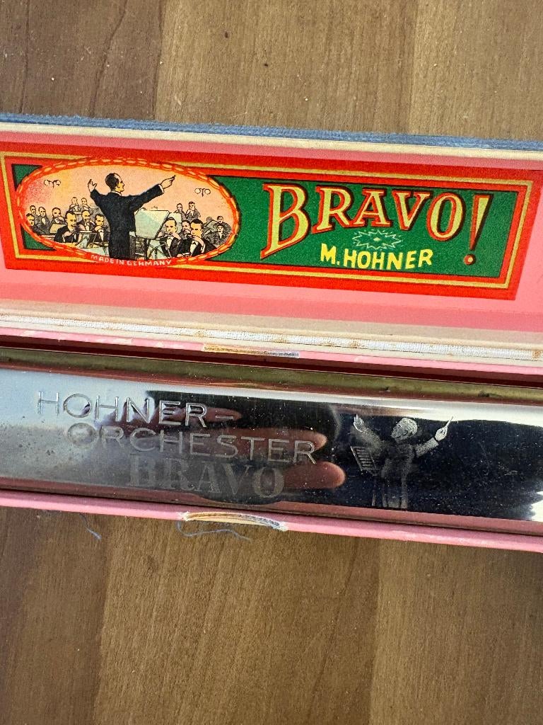 Vintage Hohner Orchester Bravo Mondharmonica, Muziek en Instrumenten, Blaasinstrumenten | Mondharmonica's, Verzenden, Gebruikt