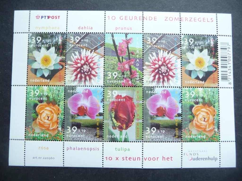 Nederland 200, Velletje van 10 'Zomerzegels' V2199-'08, Ophalen of Verzenden, Buitenland