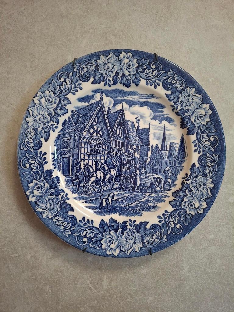 Delftsblauw bord uit de "Dickens Series", Ophalen of Verzenden