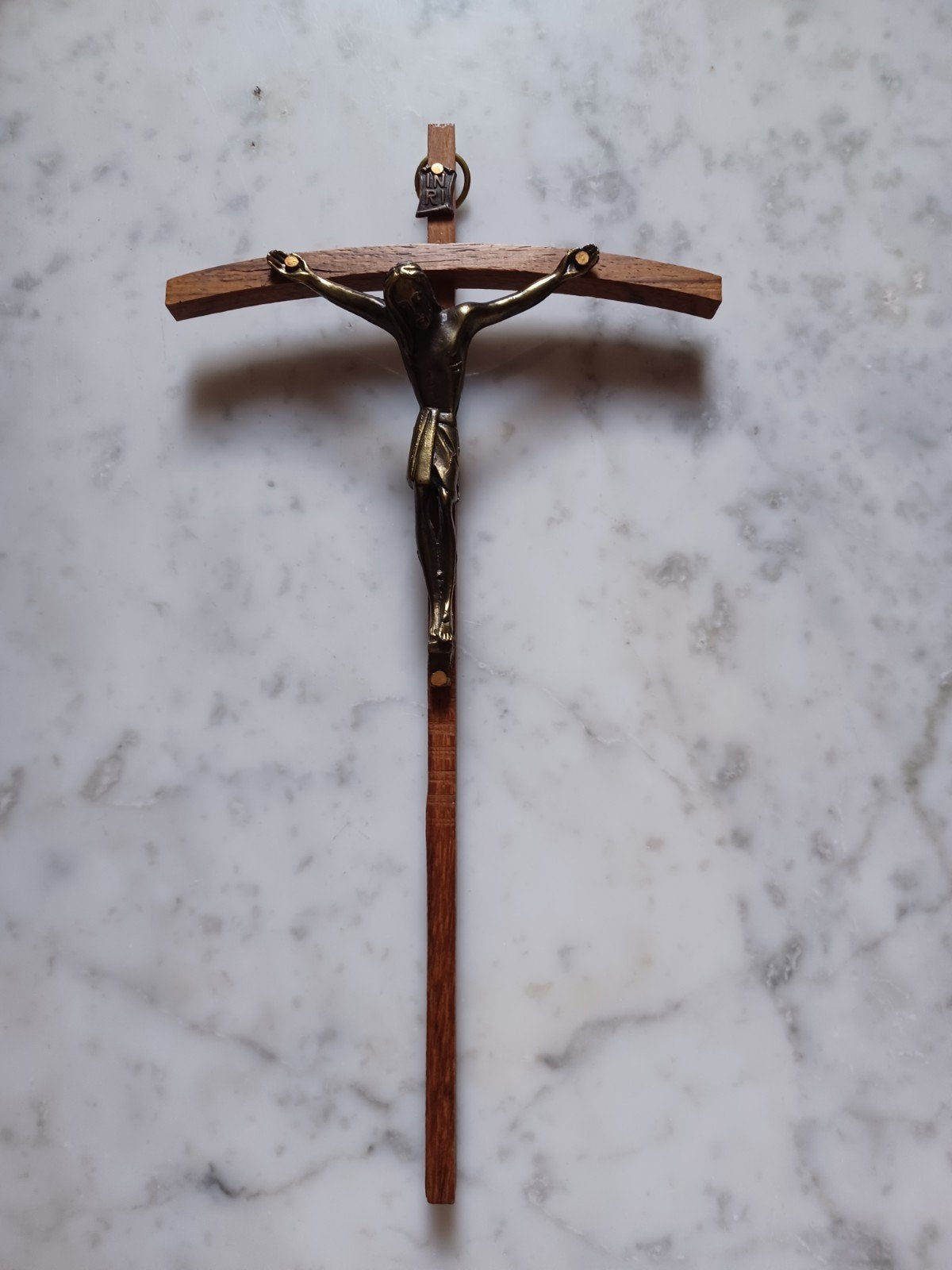 Antiek houten kruisbeeld met  corpus Jezus aan het kruis, Antiek en Kunst, Antiek | Religie, Ophalen of Verzenden