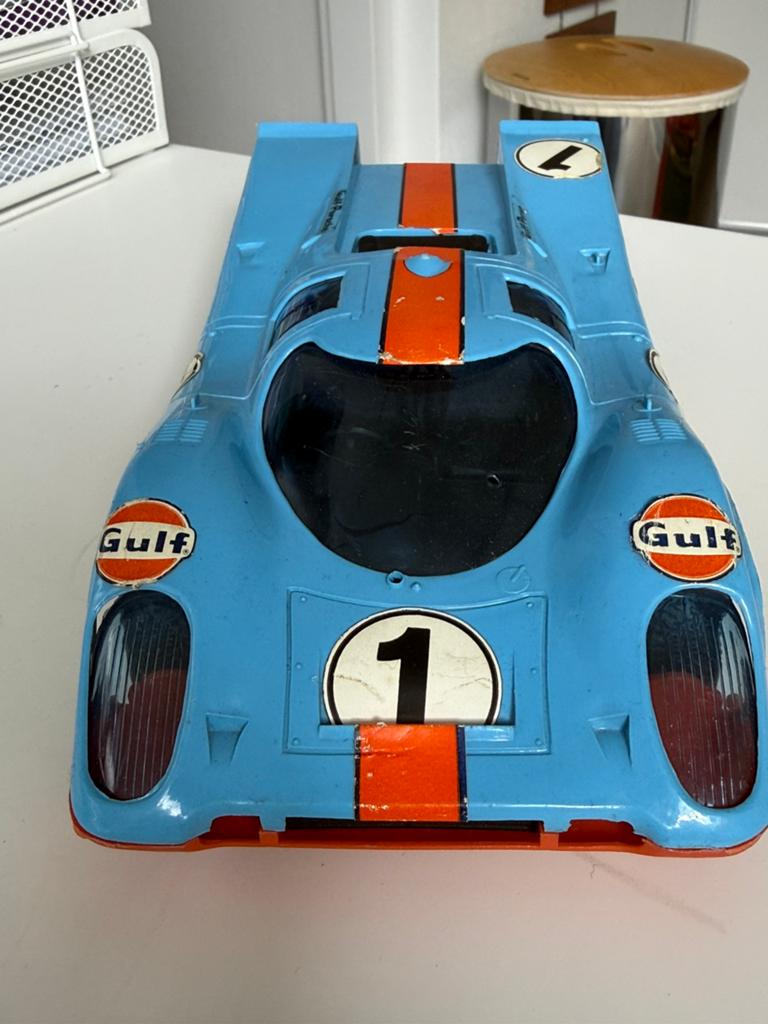 Pocher Torino Porsche 917 Gulf nr.1, vintage kunststof model, Ophalen of Verzenden, Gebruikt