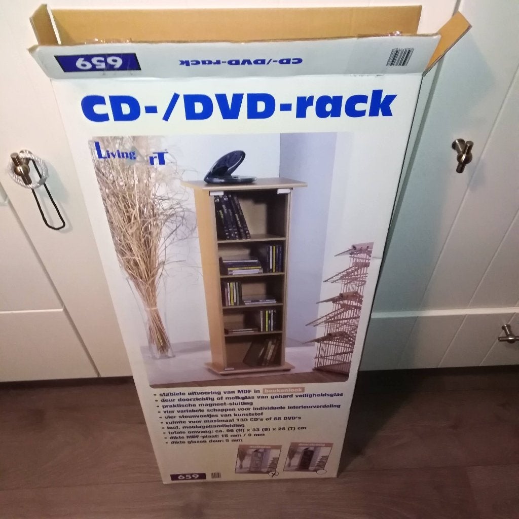 CD-/DVD-rek van MDF in beukenlook, Huis en Inrichting, Kasten | Overige, Ophalen