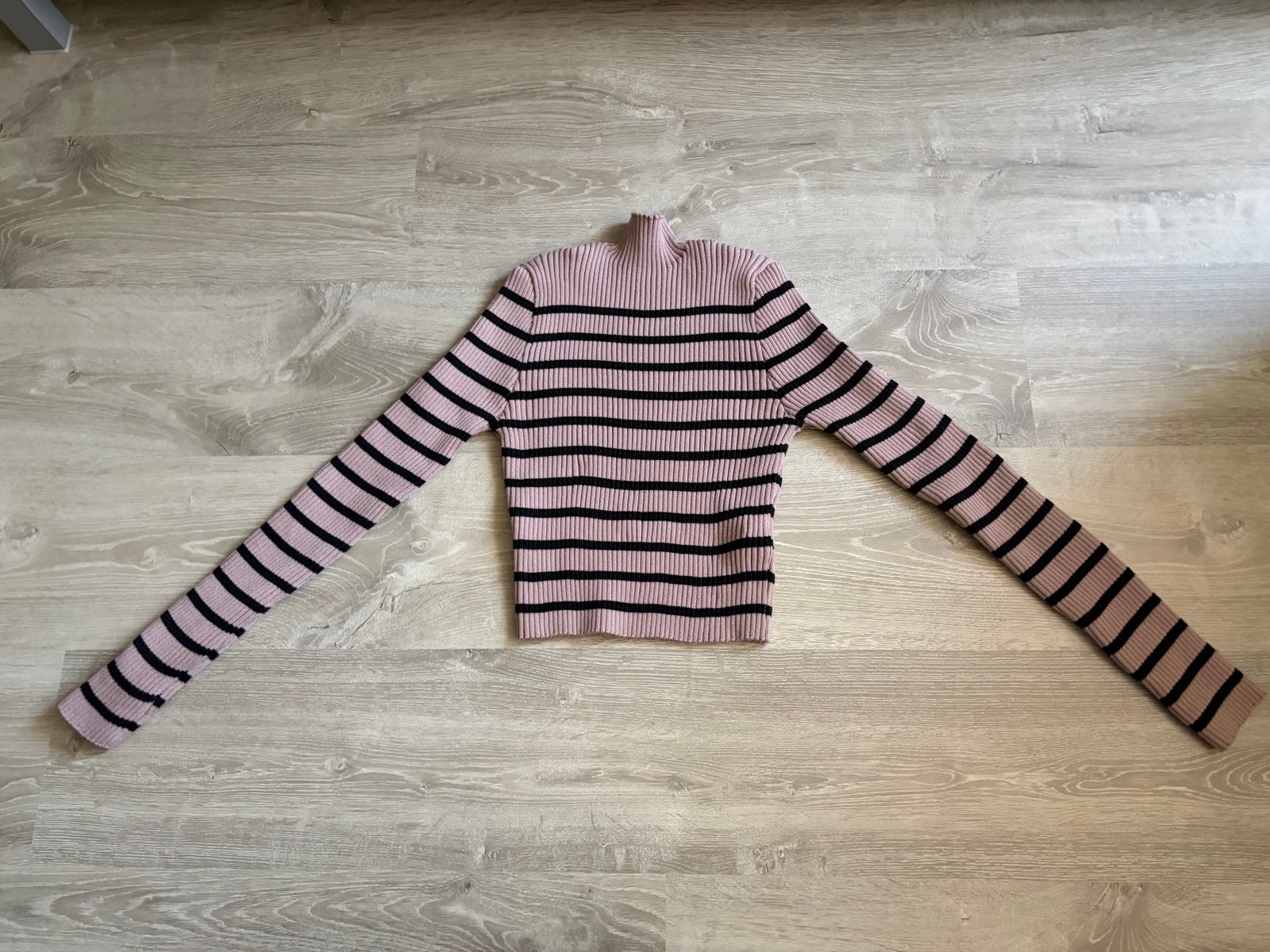 Shein gestreepte coltrui, maat L, Kleding | Dames, Verzenden, Zo goed als nieuw, Maat 42/44 (L), Roze