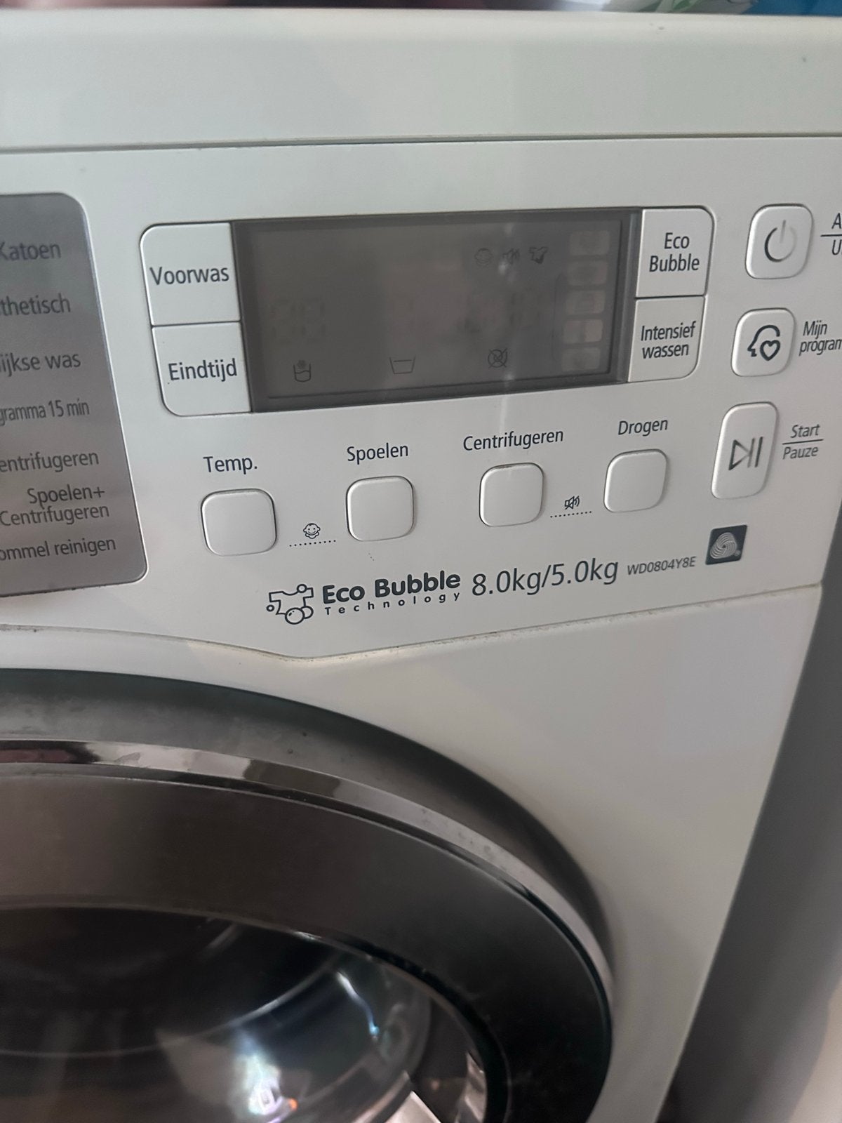 Samsung Eco Bubble wasmachine 8 kg - droogfunctie defect, 8 tot 10 kg, Ophalen, Gebruikt, 85 tot 90 cm