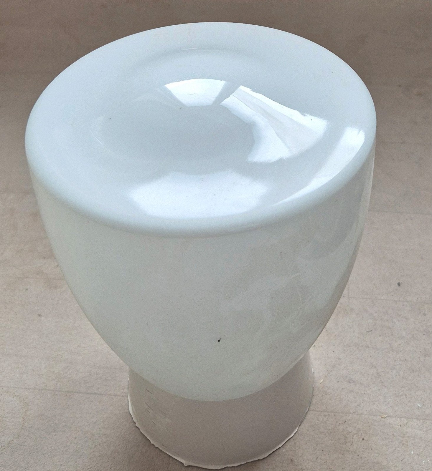 Vintage glazen plafond lamp, wit opaalglas, Ophalen of Verzenden, Gebruikt, Vintage, Retro, Klassiek