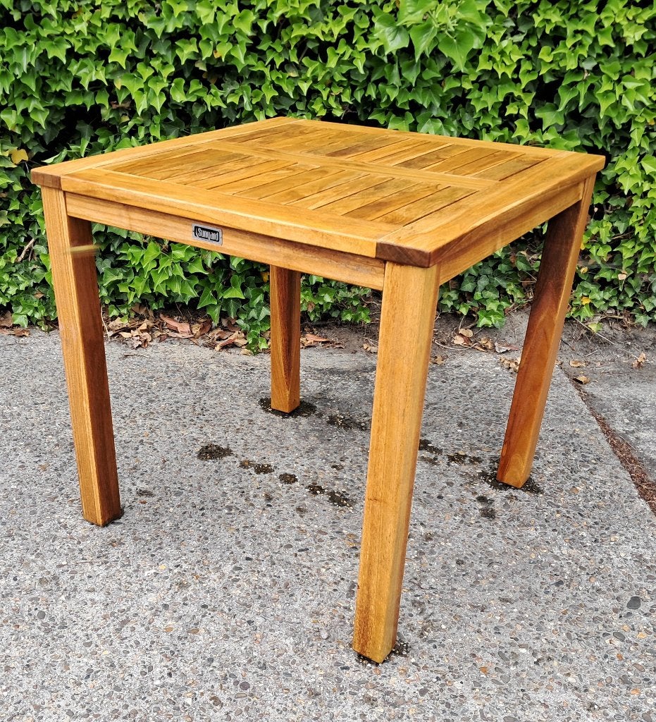 Sunyard teakhouten tuintafel 78x78x76(h)cm, demontabel, Ophalen, Gebruikt, Rechthoekig, Teakhout