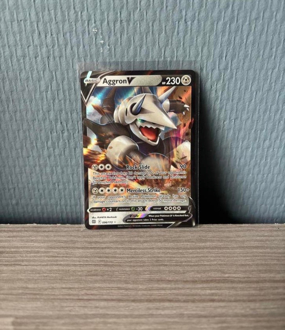 Pokémon Aggron V 096/172 Brilliant Stars Kaart, Verzenden, Zo goed als nieuw, Losse kaart