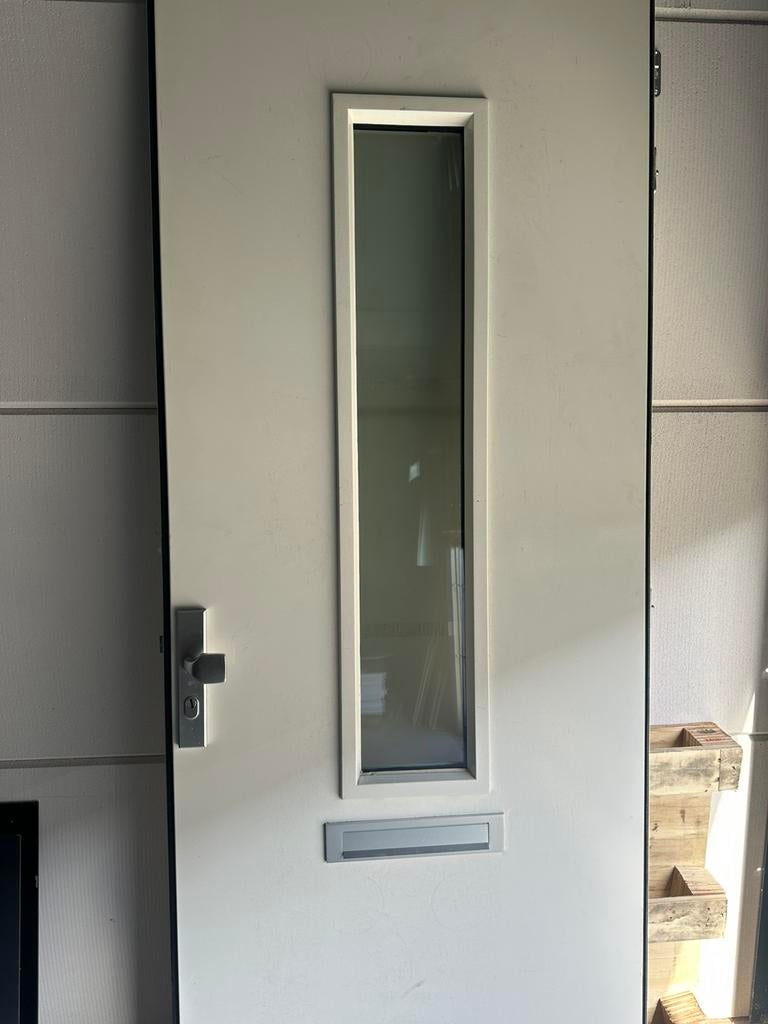 Hardhouten voordeur triple glas hr+++, Deurkozijn, Zo goed als nieuw, Hout, Ophalen