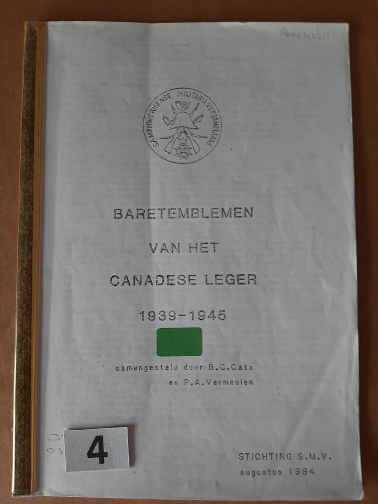 Baretemblemen van het Canadese Leger 1939-19454, Verzamelen, Militaria | Tweede Wereldoorlog, Ophalen of Verzenden, Landmacht