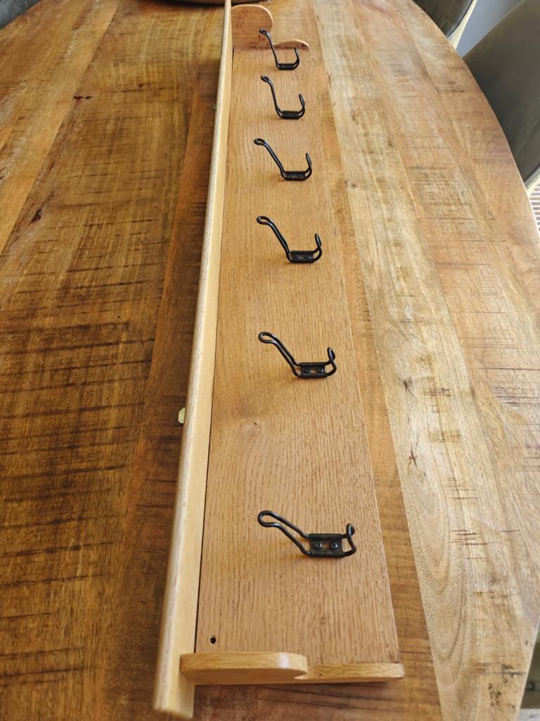 Houten wandkapstok met 6 haken, Gebruikt, 100 tot 150 cm, Hout, Ophalen