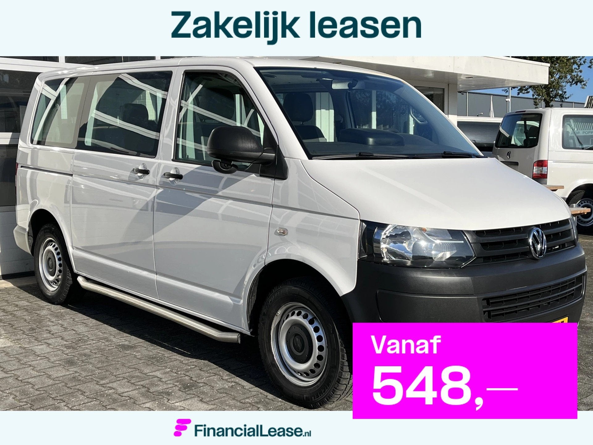 Volkswagen Transporter Kombi 2.0 TDI 140 pk DSG Automaat L1H, Euro 5, Stof, Gebruikt, 255 €/maand